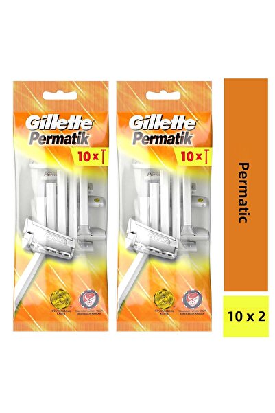 Gillette شفرات حلاقة بيرماتيك للاستخدام مرة واحدة 10 × 2 قطعة