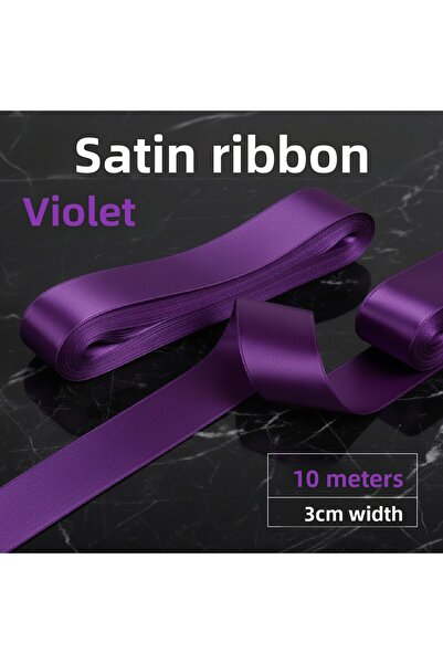 hdcw 10 Meters - 3 cm Satin Ribbon, Decoration, Party, Wedding, Invitation, Packaging, Decoration