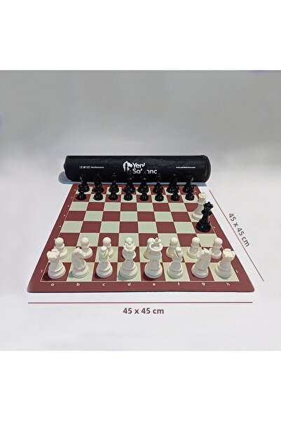 Yeni Satranç مجموعة شطرنج احترافية (95 ملم - مثقلة - مع قطعة احتياطية)