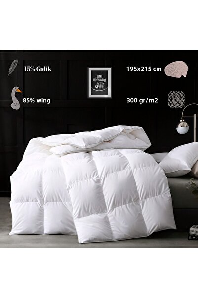 Salbace لحاف مزدوج محشو بريش الأوز 100% مقاس 195×215