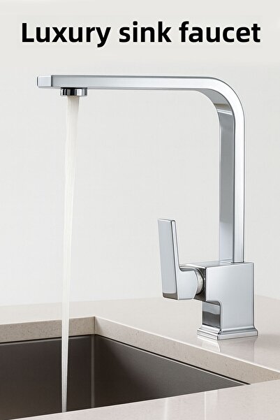 Badem10 Modern Design Chrome Basin Faucet Stainless Brass Material Long Lasting Bathroom Faucet
