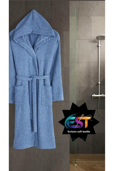 EVRİZON Halat de baie unisex din bumbac cu glugă