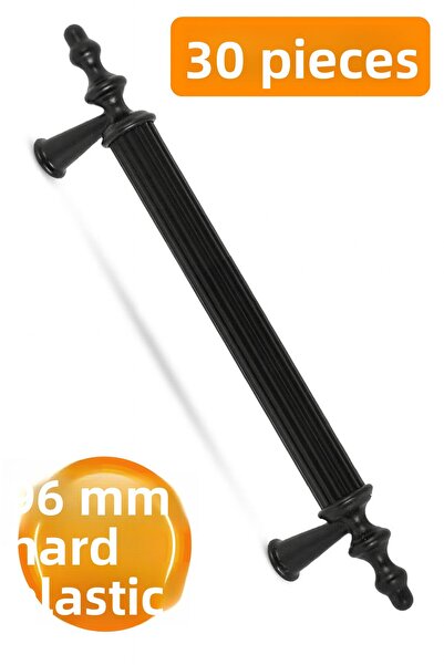 Badem10 (PLASTIC DUR) 30 bucăți Polavit 96 mm negru mobilă sertar de bucătări...