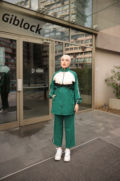 MİMİ Luxury Wear Σετ Φούτερ Hijab με φερμουάρ - Σετ των δύο