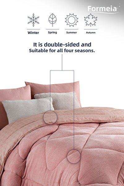 Formeya Battal Size Powder Luxury Wellsoft Quilt Double-Sided 215X235 cm Quilt