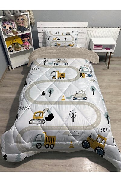 yok yok evim eve dair her şey Welsoft Fluffy Διπλής Όψης Σετ Παπλώματος Μονό Παπλώματος με μοτίβο