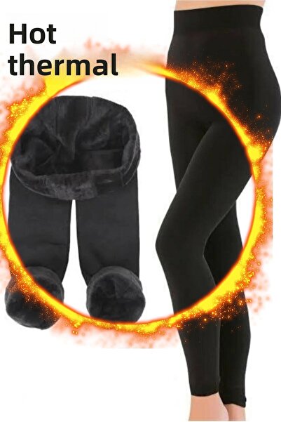 mrmpro Colanți termici negri pentru femei – cu fleece în interiorul prosopulu...