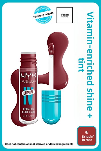 NYX Professional Makeup Lip IV Hydrating Gloss Stain, Lip Gloss, Up to Hydrat...