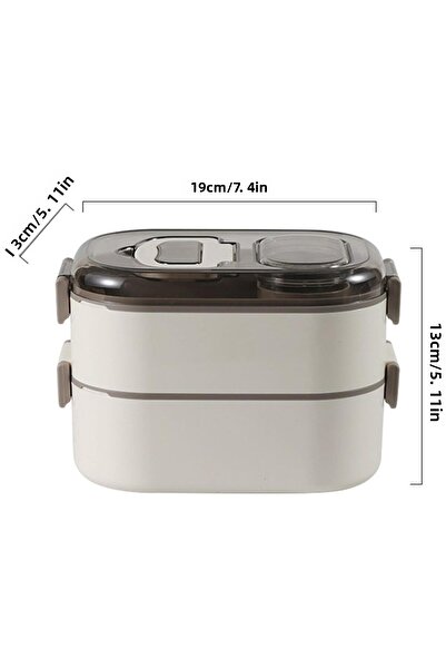 Next Plus Bento Stainless Steel 1300ml Two-Layer Leakproof Lunch Box Food Container Nutrition