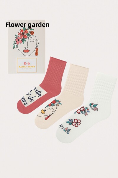 Katia&Bony Női arcmintás 3 részes dobozos zokni