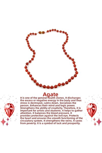 OSMANLI DOĞAL TAŞ قلادة من الحجر الطبيعي العقيق الأحمر المعتمد M205