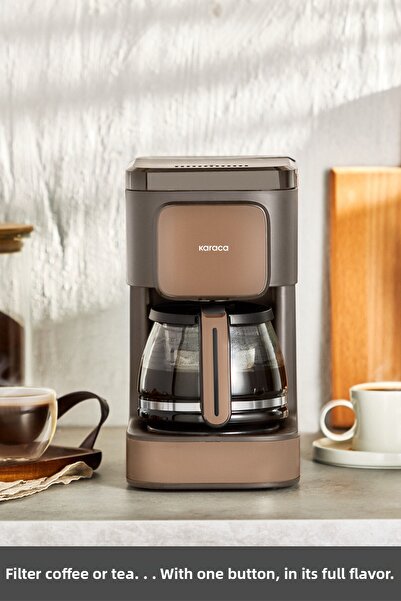 Karaca Just Coffee Aroma - 2 in 1 Filter Coffee Machine, Dress Rainbow Brown