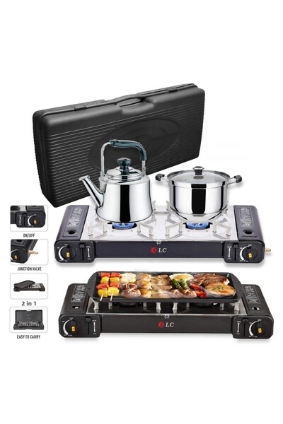 DLC موقد غاز و شواية محمول 2 في 1 DLC-P3412