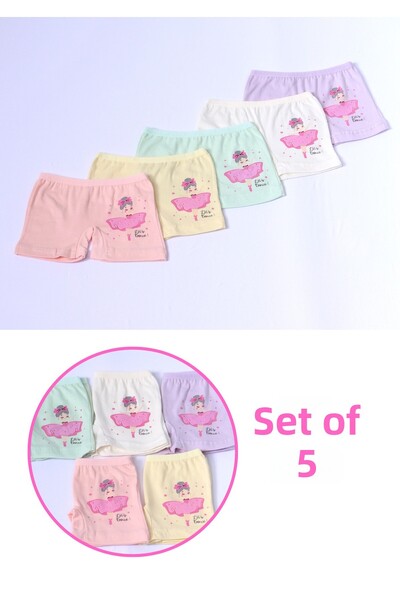 DK İÇ GİYİM SET DE 5 BOXER PENTRU FATA CU IMPRIMARE BALERINA