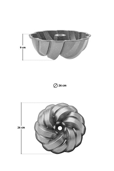 Karaca Cake Pro Tricotat Mold Mold Antracit 26 Cm