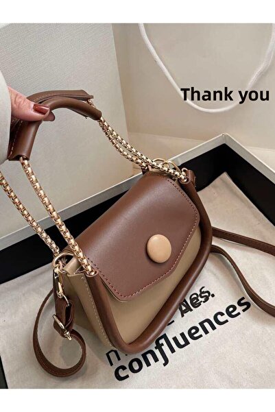 Katusa Women's camel-coffee chain bagged bag