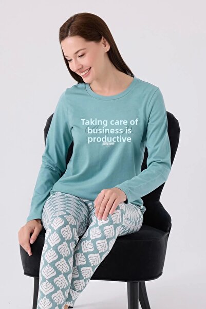 Pierre Cardin Γυναικείο Σετ Πυτζάμες Μακρυμάνικο Μπλε