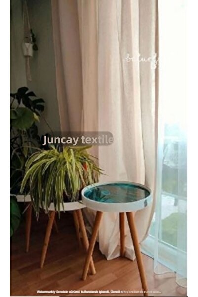 TUNCAY TEKSTİL Κουρτίνα από 100% βαμβάκι Vintage λινό κουρτίνα Απλό απλό φυσικό υφαντό κουρτίνα παραθύρου σκίαστρου