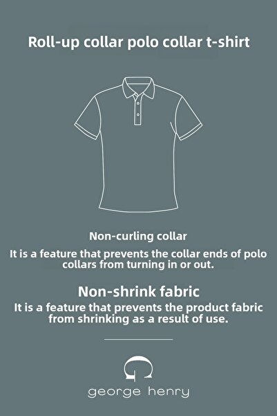 George Henry Men's Slim Fit Polo Collar T-Shirt - Pack of 3 Cotton, Black-Navy-White