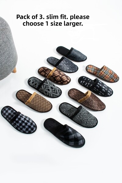 MODA BULVARI 3dílné pánské domácí pantofle Pantofle pro hosty Pantofle pro věnu Pantofle pro ženicha Plyšové pantofle Levné pantofle