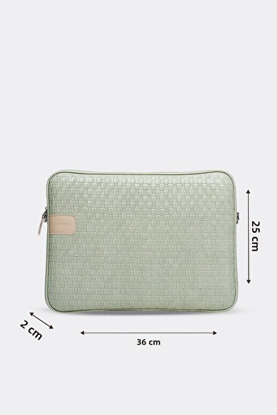 MORCA MacBook Air Pro 13.3 inch and 14 inch embroidered Straw Mint Green Laptop Case