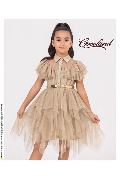 Gocoland Φόρεμα Μεσοβραδινής Στολής Μπεζ Χρώμα