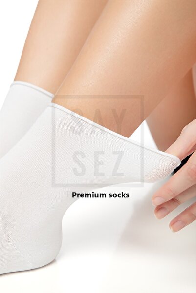 SAYSEZ White Premium Bamboo Socks - Set of 6, Elasticless and Non-Squeezing