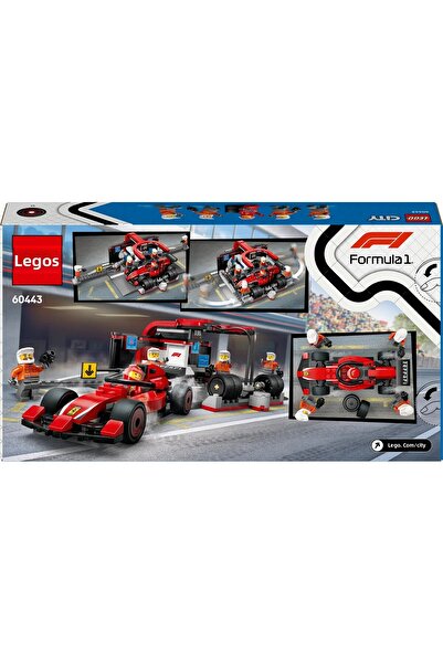 LEGO ® City F1 Pit Stop & Pit Crew with Ferrari Car 60443 Building Set for 6+ Year Old Kids (322 P)