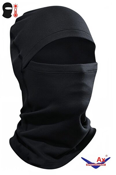 AXE SPORTSWEAR Černá unisex zimní - tenká větruodolná termální sněhová maska ​​Balaclava Lyžařská helma na motorku