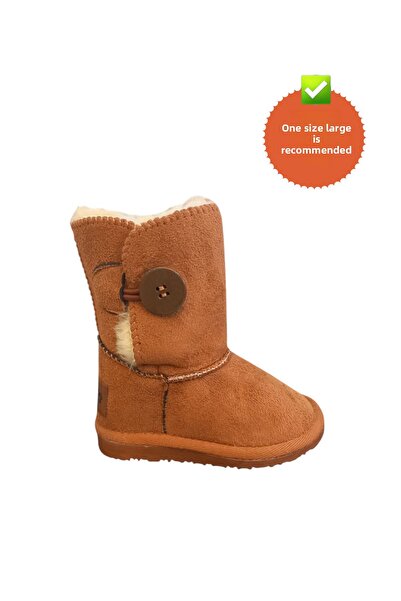 POLENS Детски кафяви вълнени ботуши с копчета (МОЛЯ, ИЗБЕРЕТЕ ПОНЕ С 1 РАЗМЕР...