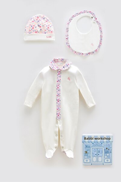 Atelier Babbi 100% Cotton 3-Piece Newborn Set - Little Flowers / Pink