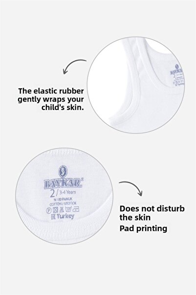 BAYKAR Ανδρικό εσώρουχο από οργανικό βαμβάκι με οβάλ λαιμόκοψη 3 Συσκευασία Λευκό