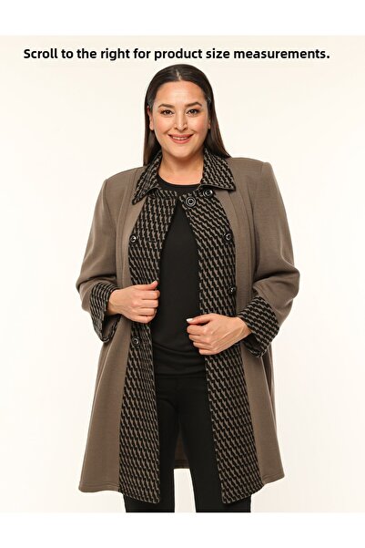 Laden Winter Knitwear Cardigan - Plus Size, Steel Knit, Long and Thick Cap