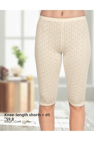 Ladytime شورت نسائي من قماش الجاكار القطني بطول الركبة - ملابس داخلية مريحة تحت التنورة وملابس داخلية يومية - 51