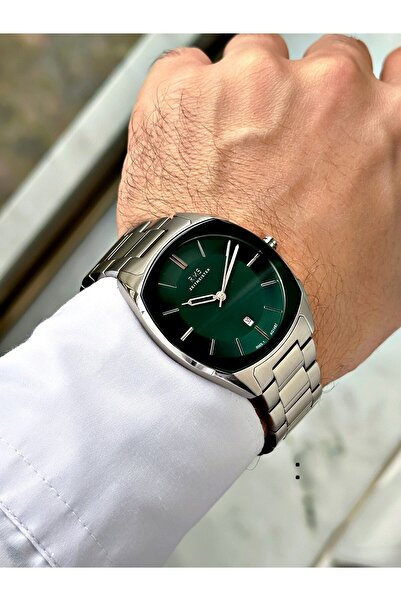 Romanson Custom Design Cornered Dial Steel Band Steel Case Men's Wrist Watch 1487.03