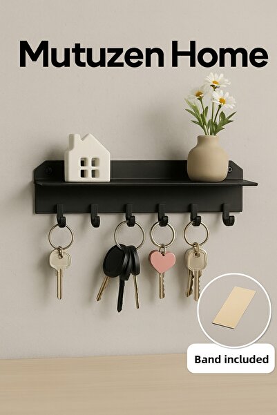 Mutu Store رف حائط لتعليق المفاتيح، رف بلاستيكي لتعليق المفاتيح في المدخل