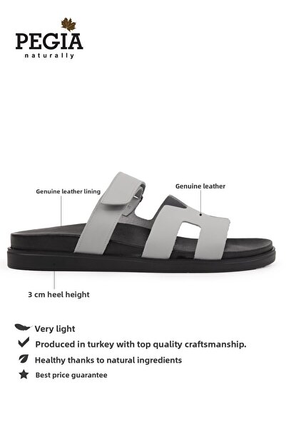 Pegia Men's Strappy Leather Slippers 215027