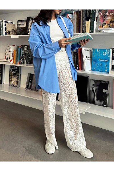 DEEP BEACH Lace Palazzo Trousers