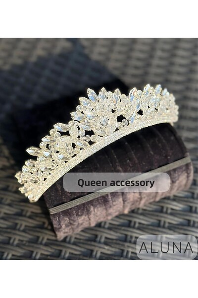 QUEEN AKSESUAR Aluna Diamond White Crystal Stone Luxury Design Engagement Bri...