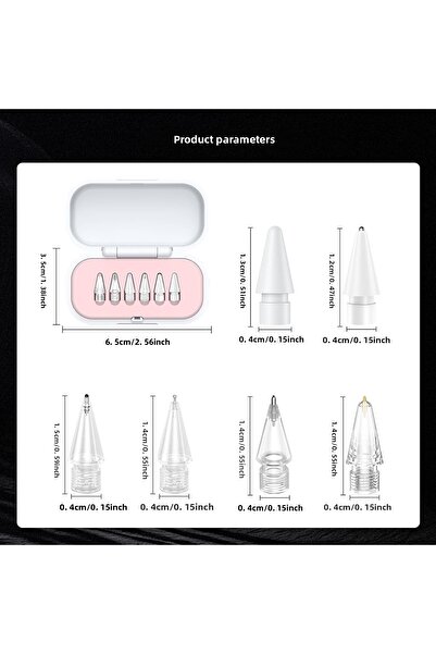 m.tk moveteck Apple Pencil 2St/1St Generation Pencil Pro/Usb-C for iPad Pro/Mini/Air Durable with 6 Replacement Tips and Case