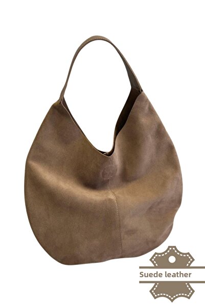 galetist Geantă de umăr pentru femei din piele intoarsa autentică