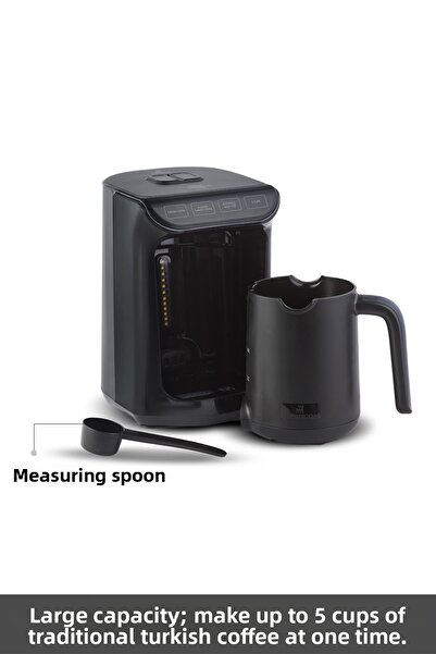 Karaca Hatır Közde Τουρκικός καφές και τουρκική καφετιέρα Shiny Black Χωρητικότητα 5 φλιτζανιών με άφθονο αφρό
