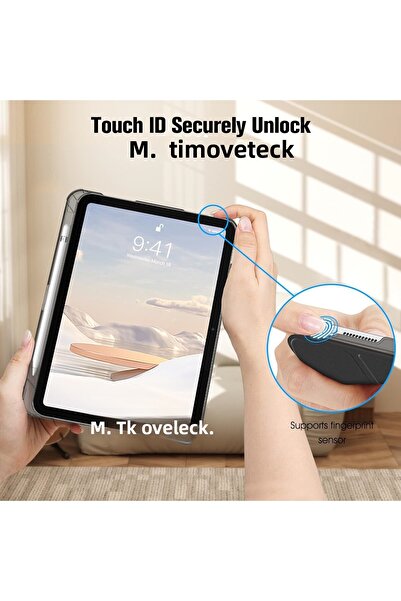 m.tk moveteck iPad Air 11 M2/M3 Compatible Locked Smart Sleep Mode Pen and Foldable Stand