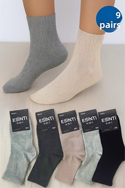Esinti 6 Pairs Men Women Cotton Pastel Color College Socks Colorful Patterned Unisex Classic Style Socket Socks