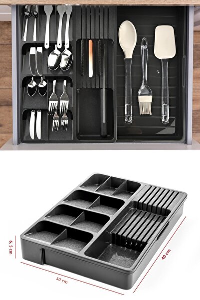 Pazarika Ρυθμιζόμενο συρόμενο μέγεθος Maxi - Συρτάρι και θήκη μαχαιριού