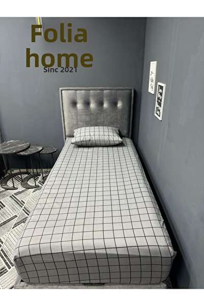 Violacasa Single Cotton Fitted Sheet Set Smoked Square 100x200