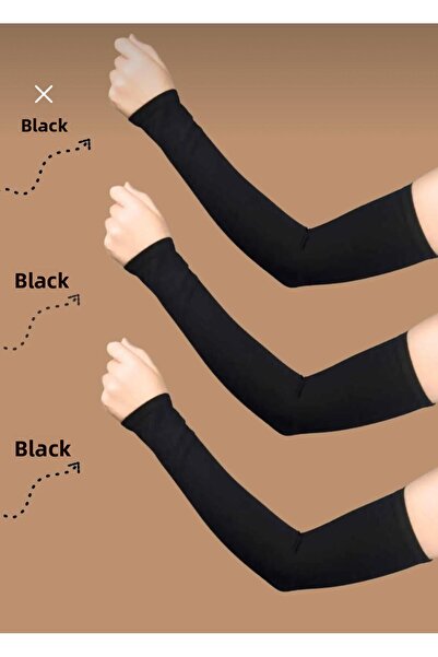 İmpavido Elif Nisa 3 - Διπλό μαύρο, χτενισμένο βαμβακερό μανίκι πολλαπλών χρήσεων