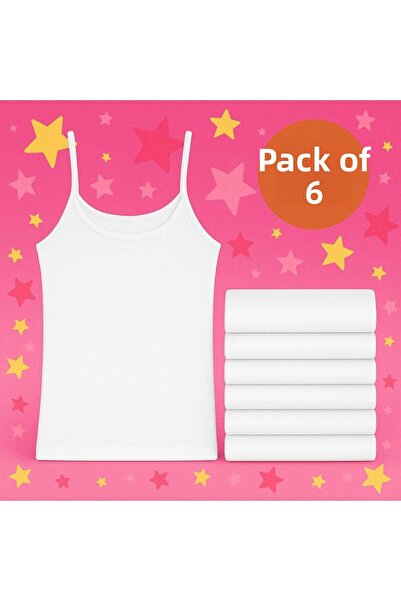 CATEKSSS Κρεμαστό εσώρουχο κοριτσιού με σχοινί Βαμβακερό 6 Πακέτο Λευκό Χρώμα