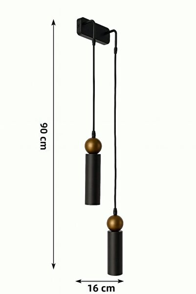 Bozyaka Aydınlatma Sparg 2-Piece Metal Double Color Black & Antique Finish Wall Sconce (Daylight Led Bulbs Included!!!)