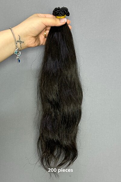 HalitCan HairKing شعر بشري حقيقي طبيعي 100% (كستنائي داكن) 50-45 سم 60 جرام. ...